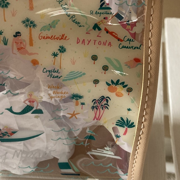 🎈SOLD SPARTINA 449 FLORIDA CLEAR BEACH Wristlet Greetings From Maps Collection - Picture 12 of 16